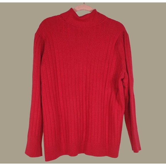 Talbots Womens Red Ribbed Turtleneck Sweater Plus Size 3X NWT - Picture 2 of 9